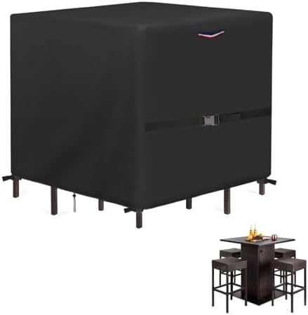 Outdoor Waterproof Wicker Table Bar Set Cover by Yourpatiocoverexpert
