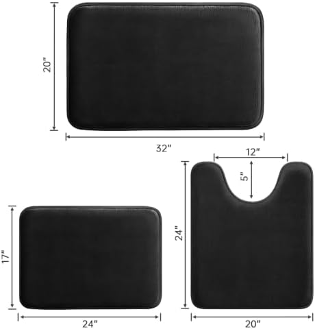 HUXMEYSON 3-Piece Memory Foam Bathroom Rug Set - Image 2