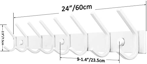 WEBI Coat Rack Wall Mount, 8 Hooks, Coat Hanger Wall, Hook Rack, Jacket Hooks - Image 3