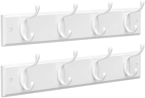 SONGMICS Wall-Mounted Coat Racks, 8 Dual Metal Hooks by VASAGLEbySONGMICSHOME