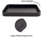 Faux Leather Valet Nightstand Bedside Entry Table Catchall Tray - Image 3