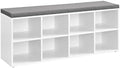 VASAGLE Shoe Bench with Cushion, 8 Compartments, 4 Adjustable Shelves by VASAGLEbySONGMICSHOME