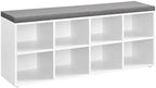 VASAGLE Shoe Bench with Cushion, 8 Compartments, 4 Adjustable Shelves by VASAGLEbySONGMICSHOME