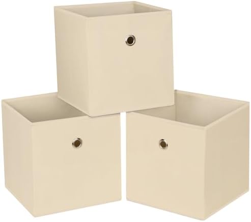 Foldable Storage Cubes Bins, 11 Inch Cloth Storage Cube Fabric Storage Box by NieEnjoy