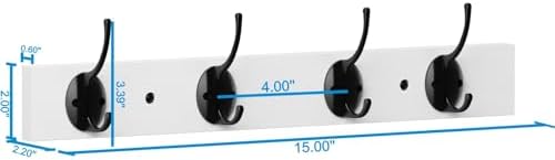 VERTORGAN 1 Pack Wall Mounted Wooden Hat Rack, 4 Hooks Entryway - Image 6