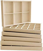 Beige Jewelry Organizer Tray 6 Compartment Medium, Stackable Display Tray - Image 6