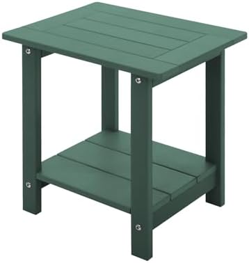 Meluvici Double Adirondack Side Table Weather Resistant, Outdoor Rectangular by Meluvici