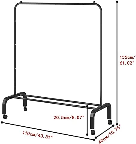 Rolling Clothes Rack Clothing Garment Rack - Image 2