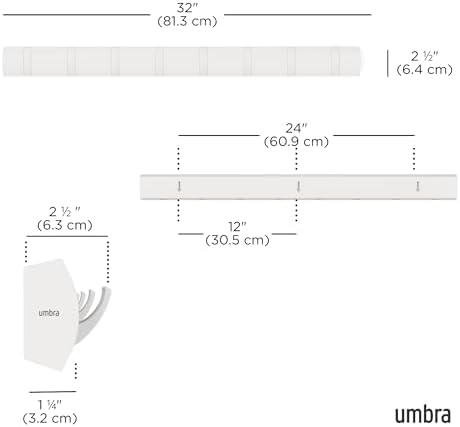 Umbra Flip Coat Rack, Wall Mount 8-Hook, Space Saving - Image 3