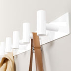 White Wall Mounted Coat Rack – 5 T-Shaped Hooks on 16.5" Rail by GWAAZXGZ
