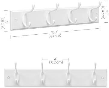 SONGMICS Wall-Mounted Coat Racks, 8 Dual Metal Hooks - Image 5