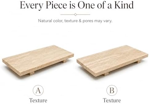 Travertine Pedestal Decorative Tray 13.8 x 6.7 in - Image 2