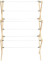Household Essentials X-Frame Clothes Drying Rack, Stabile Wood Frame - Image 3