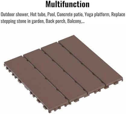44 Pack Interlocking Deck Tiles, 12x12 Inch Modern Plastic Outdoor Flooring - Image 4