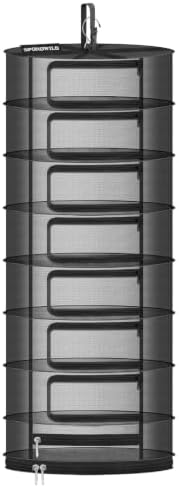 24" Diameter 8 Layer Herb Drying Rack Foldable C-Shaped Zipper by SPONDWILD