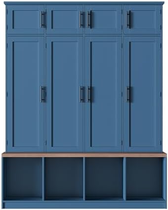 LUMISOL Wide Hall Tree with Storage Bench & Shoe Cube Storage, Mudroom Coat - Image 7