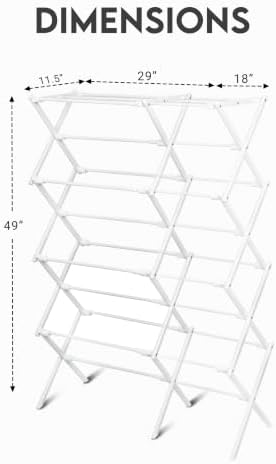 ZOES HOMEWARE 4-Tier Clothes Drying Rack, 4ft High Foldable Drying Rack Clothing - Image 7