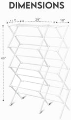 ZOES HOMEWARE 4-Tier Clothes Drying Rack, 4ft High Foldable Drying Rack Clothing - Image 7