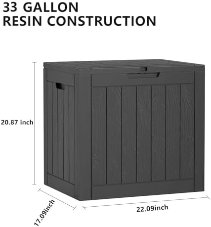 33 Gallon Outdoor Deck Box, Lockable Waterproof Outdoor Storage Boxes - Image 4