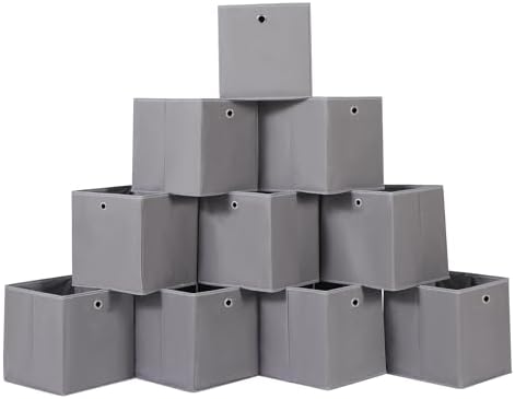 Foldable Storage Cubes Bins, 11 Inch Cloth Storage Cube Fabric Storage Box by NieEnjoy