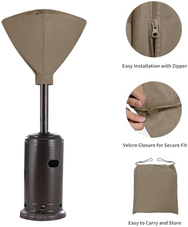 Easy-Going Patio Heater Head Cover, Outdoor Round 35"D Heater Cover - Image 5