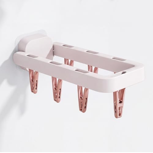 Wall Mounted Drying Rack with 7 Hidden Clips by Rxuiael