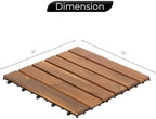 Solid Acacia Deck Tiles, 2.25X Cover, Fast Install, Patio Floor - Image 2
