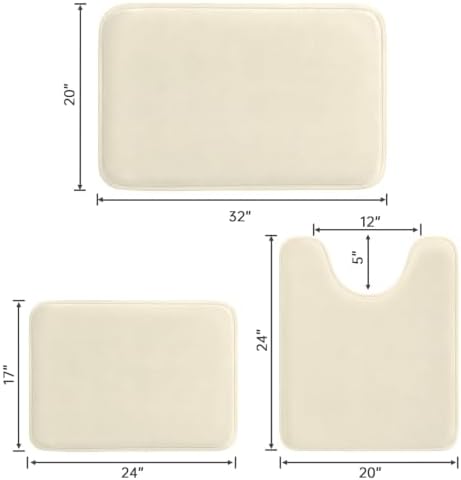 HUXMEYSON 3-Piece Memory Foam Bathroom Rug Set - Image 2