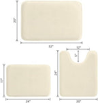 HUXMEYSON 3-Piece Memory Foam Bathroom Rug Set - Image 2