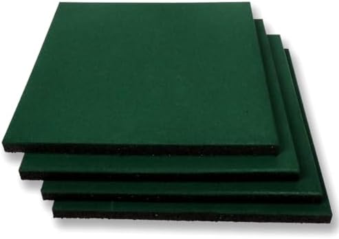 MYOYAY 4 Pack Interlocking Tiles 20"x20"x1" Heavy Duty Rubber Tile Green by MYOYAY