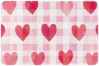 Rectangular Grid of Red Hearts Home Non Slip Mat, Vibrant Colors, Personalized by Unknown