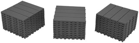 30Pcs Interlocking Deck Tiles 12'' x 12'' x 0.79'', Indoor Outdoor PVC Carpet by Unknown