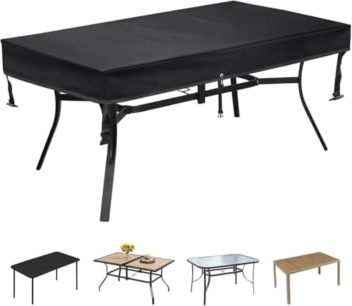 SUNICO Outdoor Table Covers Waterproof Rectangle 63x35x6in by Unknown