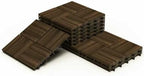 Solid Acacia Wood Interlocking Deck Tiles Snap Together Floor by KIPONURA
