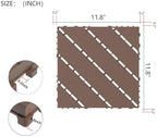 Plastic Interlocking Deck Tiles 12"x12" Waterproof Outdoor Patio Flooring PP - Image 2