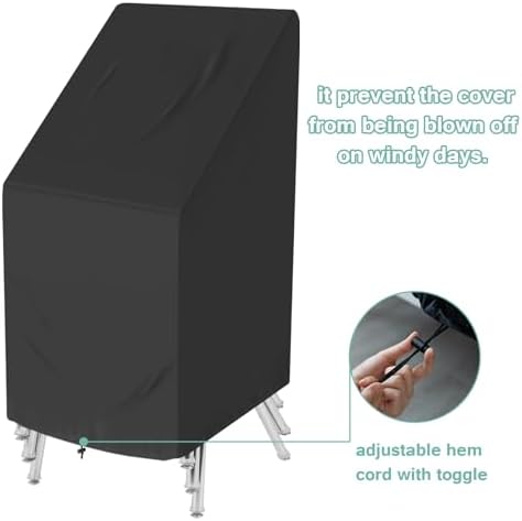 Outdoor Stackable Chair Cover Waterproof 25" W x 25" D x 47" H - Image 3