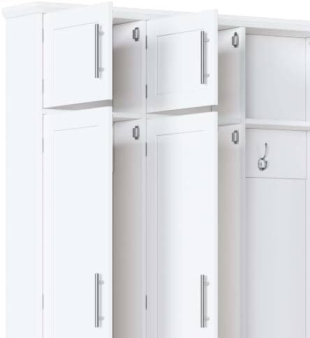 4-in-1 Hall Tree with Storage Bench Shoe Organizer/ Shelves - Image 7