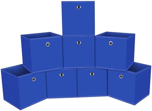 Foldable Storage Cubes Bins, 11 Inch Cloth Storage Cube Fabric Storage Box by NieEnjoy