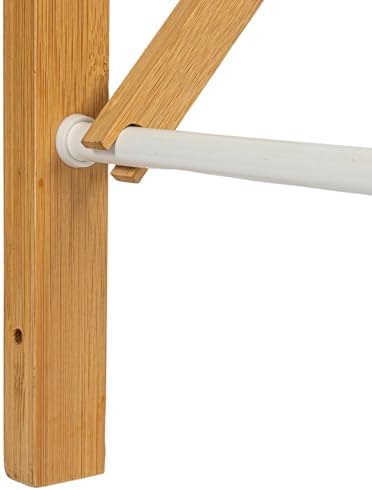 Household Essentials Bamboo and Metal Wall Mount Extendable Drying Rack - Image 7