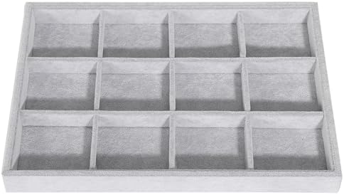 Emibele Bracelets Organizer Jewelry Tray, 12 Grids Velvet Tray Storage by Emibele
