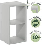 Furinno Cubicle Open Back Decorative Cube Storage Organizer, Light Grey - Image 6