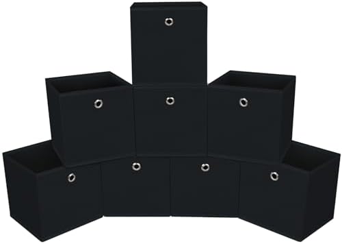 Foldable Storage Cubes Bins, 11 Inch Cloth Storage Cube Fabric Storage Box by NieEnjoy