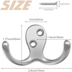 Homanu 100 Pack Silvery Coat Hooks Double Prong - Image 5