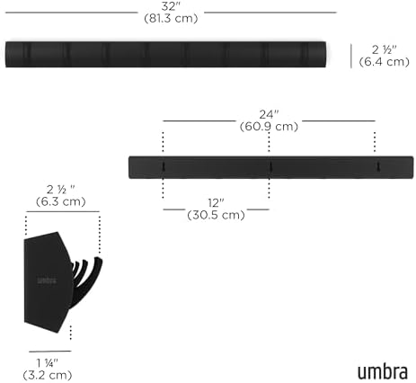 Umbra Flip Coat Rack, Wall Mount 8-Hook, Space Saving - Image 3