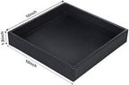 HofferRuffer Faux Leather Vanity Tray, Elegant Desktop Storage Organizer - Image 2