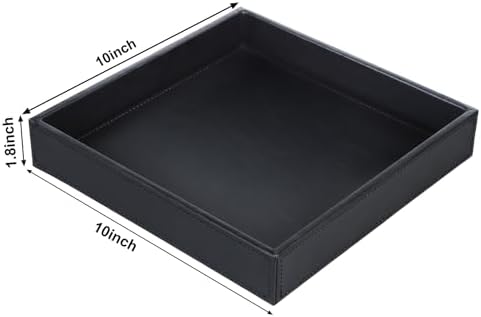 HofferRuffer Faux Leather Vanity Tray, Elegant Desktop Storage Organizer - Image 2