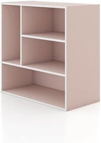 Homes: Inside + Out Apexa 4-Vertical Storage Organizer Shelves, Stackable Wood by HOMESInsideOut