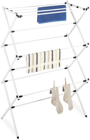 Whitmor Foldable Clothes Drying Rack: 3 Tier Laundry Drying Rack, Collapsible by Whitmor