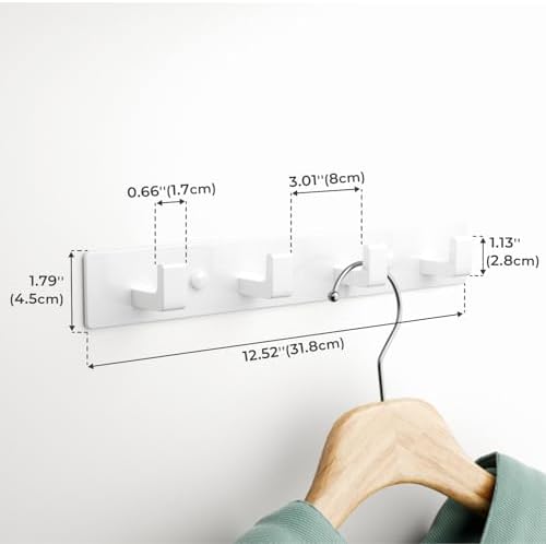 White Coat Rack Wall Mount - Image 2
