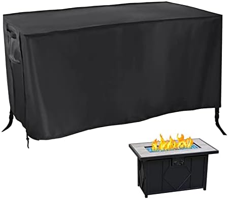 Waterproof Fire Pit Cover Rectangular 44"L x 32"W x 22"H Black by Rilime